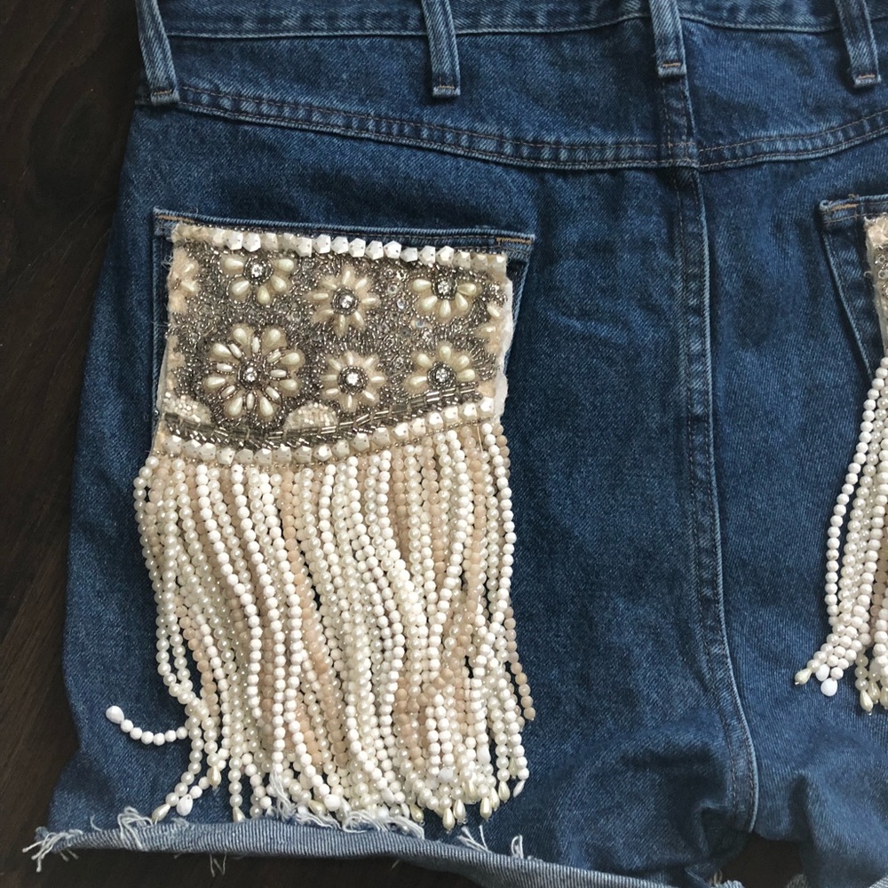Wrangler Shorts with custom beading.